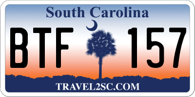 SC license plate BTF157