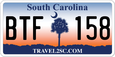 SC license plate BTF158