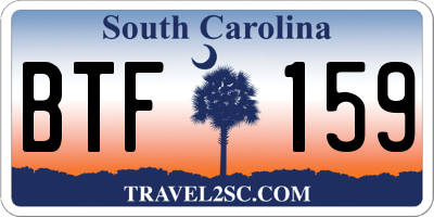 SC license plate BTF159