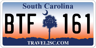 SC license plate BTF161
