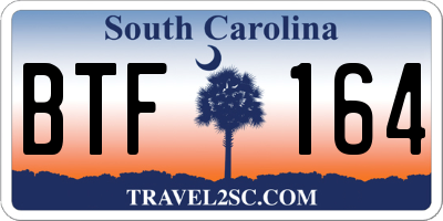 SC license plate BTF164