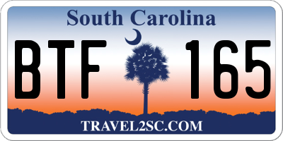 SC license plate BTF165