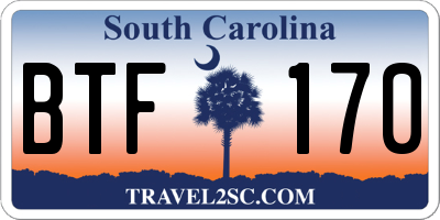 SC license plate BTF170