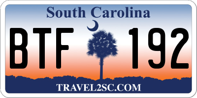 SC license plate BTF192