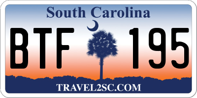 SC license plate BTF195