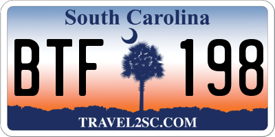 SC license plate BTF198