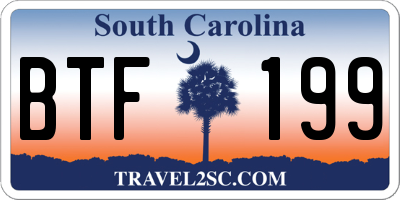 SC license plate BTF199