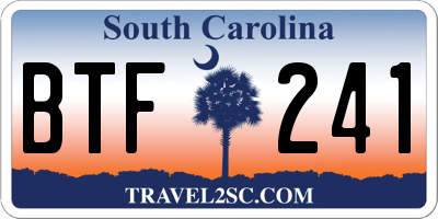 SC license plate BTF241