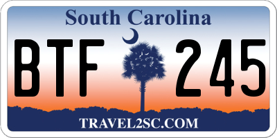 SC license plate BTF245