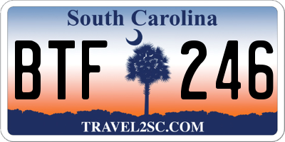 SC license plate BTF246