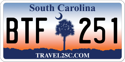 SC license plate BTF251