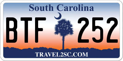 SC license plate BTF252