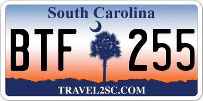 SC license plate BTF255