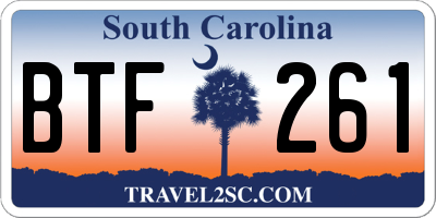 SC license plate BTF261
