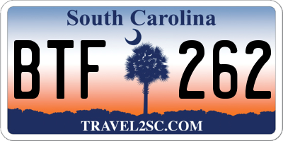 SC license plate BTF262