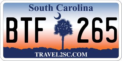 SC license plate BTF265