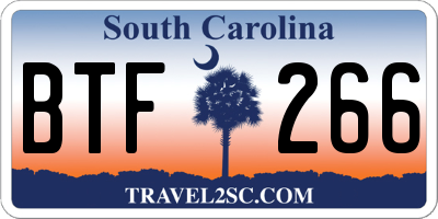 SC license plate BTF266