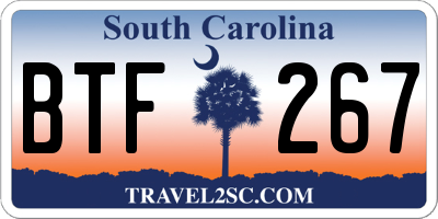 SC license plate BTF267