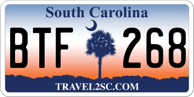 SC license plate BTF268