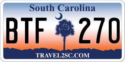 SC license plate BTF270