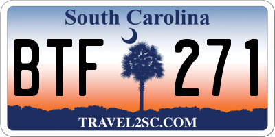 SC license plate BTF271