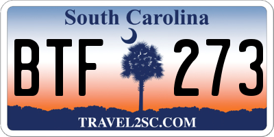 SC license plate BTF273