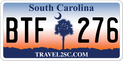 SC license plate BTF276