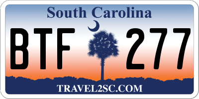SC license plate BTF277