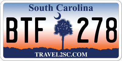SC license plate BTF278