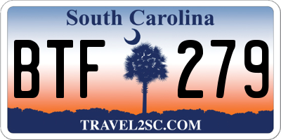 SC license plate BTF279