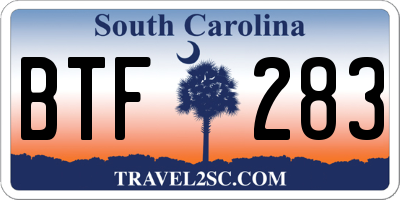 SC license plate BTF283