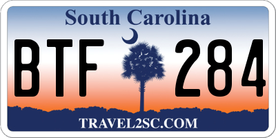 SC license plate BTF284