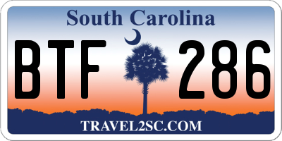 SC license plate BTF286