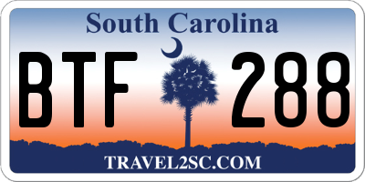 SC license plate BTF288