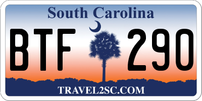 SC license plate BTF290