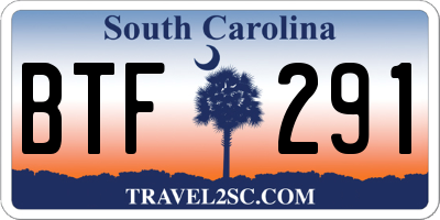 SC license plate BTF291
