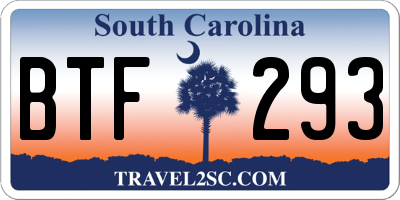 SC license plate BTF293