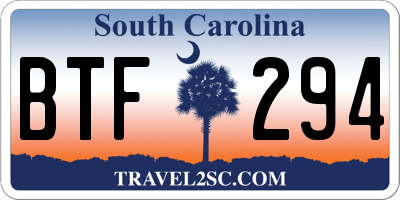 SC license plate BTF294