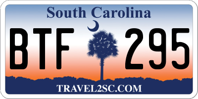 SC license plate BTF295