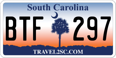 SC license plate BTF297