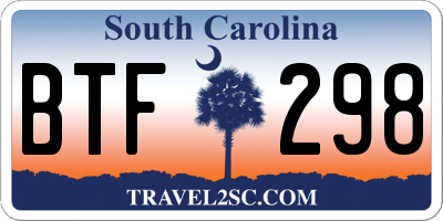 SC license plate BTF298