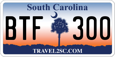 SC license plate BTF300