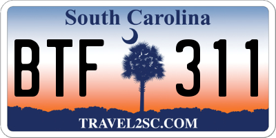 SC license plate BTF311