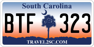 SC license plate BTF323
