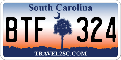 SC license plate BTF324