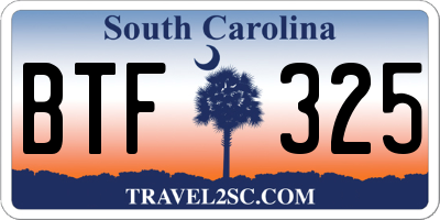 SC license plate BTF325