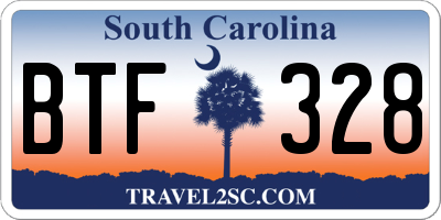 SC license plate BTF328