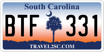 SC license plate BTF331