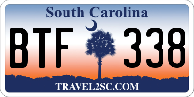 SC license plate BTF338