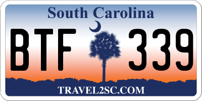 SC license plate BTF339